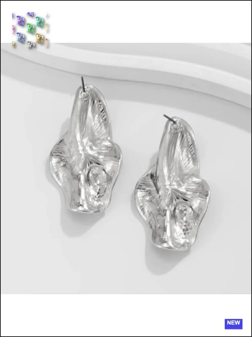 Chunky Gold Liquid Metal Geometric Stud Earrings Lightweight Statement Jewelry